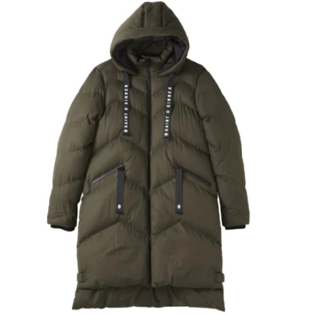 Saint & Sinner Women’s Long Padded Hooded Winter Coat - Picture 2 of 9